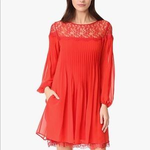 The Kooples Red Chiffon/Lace Dress
